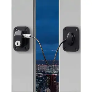 Refrigerator Lock 1 Pack ABS Plastic Chain-Linked Design with 2 Bendable Locks Easy Install No Drilling Needed Black