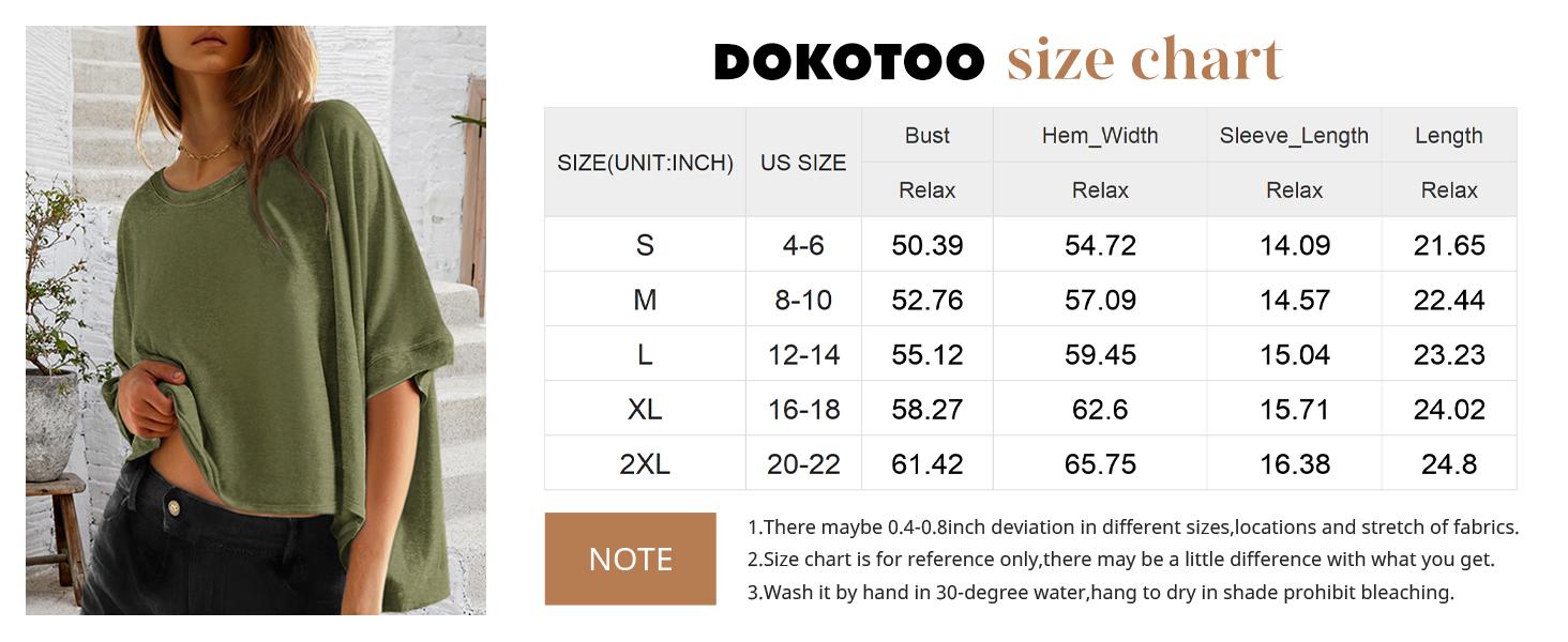 Dokotoo Women's Tops for Women 2026 Loose Oversized Basic Tee Comfortable Soft Fabric Flattering Fit - Womenswear