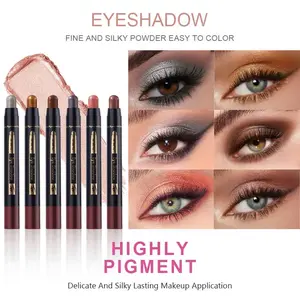 6Pcs Cream Eyeshadow Brightener Stick Makeup Set, Waterproof & Long-Lasting, Rich Pigment, Easily Blendable and Buildable with Precise Tip for Easy Application. Perfect for Evening Events, Holidays, Stage Makeup, Christmas & New Year Gift