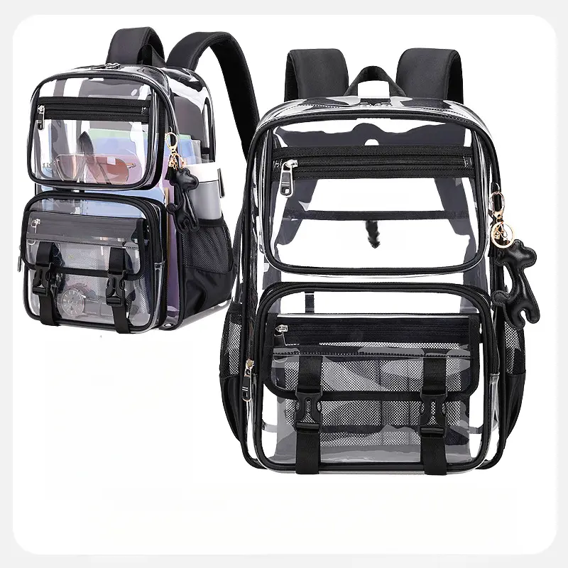 Clear Backpack, Heavy Duty Transparent Bookbag Girls Women, Stadium Approved See Through Backpack with Lunch Box Clear Backpack, Heavy Duty Transparent Bookbag Girls Women, Stadium Approved See Through Backpack with Lunch Box