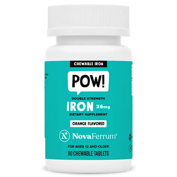 NovaFerrum POW - 36mg Chewable Iron Supplement for Adults