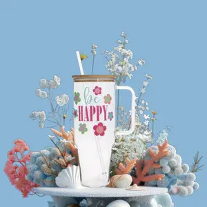 Be Happy Glass Tumbler Be Happy Glass Tumbler