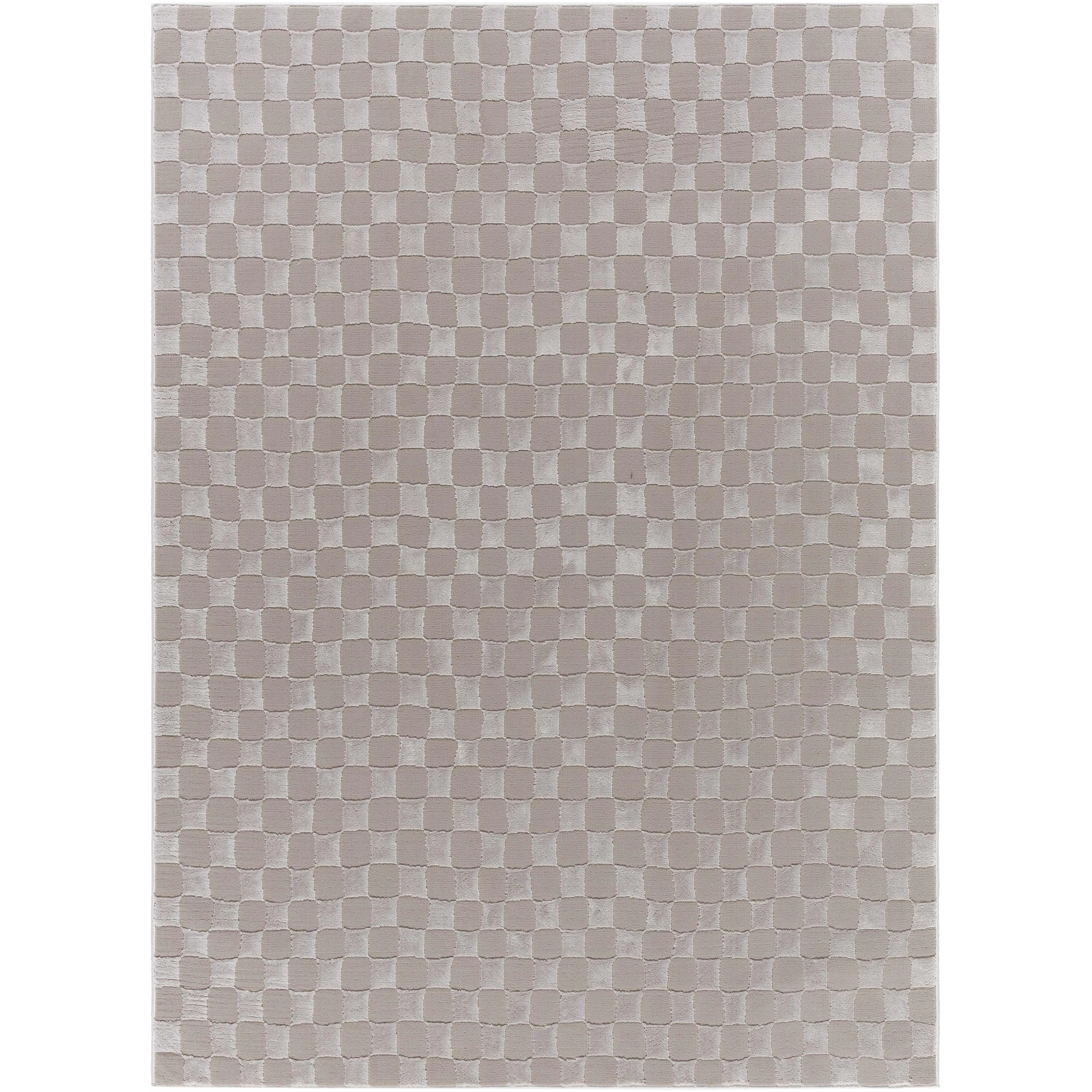 Carina Dark 3D Checkered Washable Area Rug