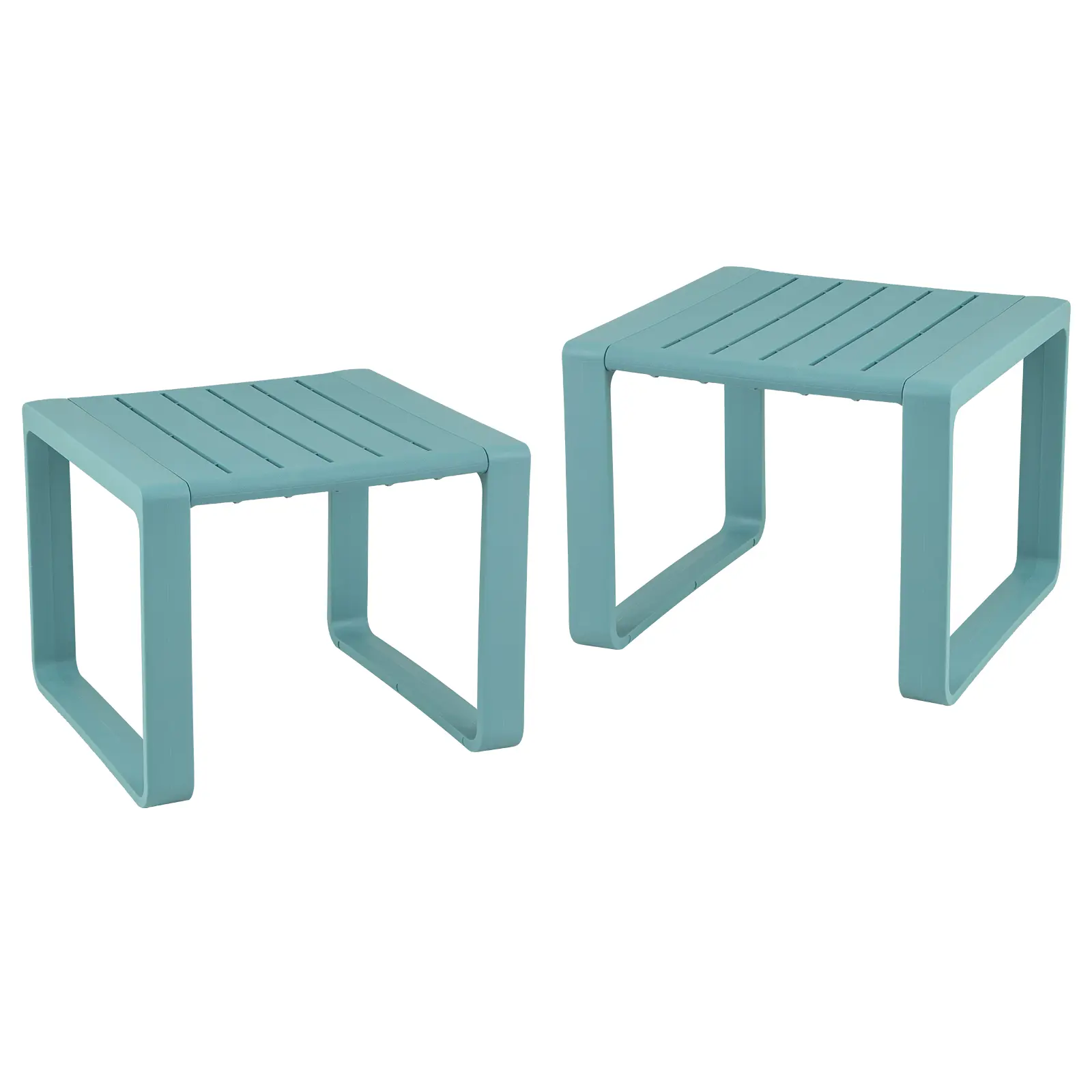 COSTWAY - Weather Resistant Adirondack Outdoor Side Table Set of 2-Blue