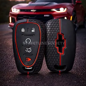 Silicone Car Remote Key Cover Case for Chevrolet Cruze Volt Malibu Equator Camaro 2016-2019 Keychain Holder Key Accessories Auto