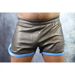 OnF Booty Shorts in Black with Blue Stripes