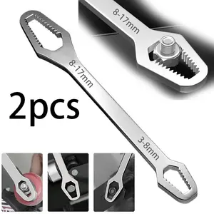 Stainless Steel Self-Tightening Double-Ended Wrench – Portable Home Repair Tool