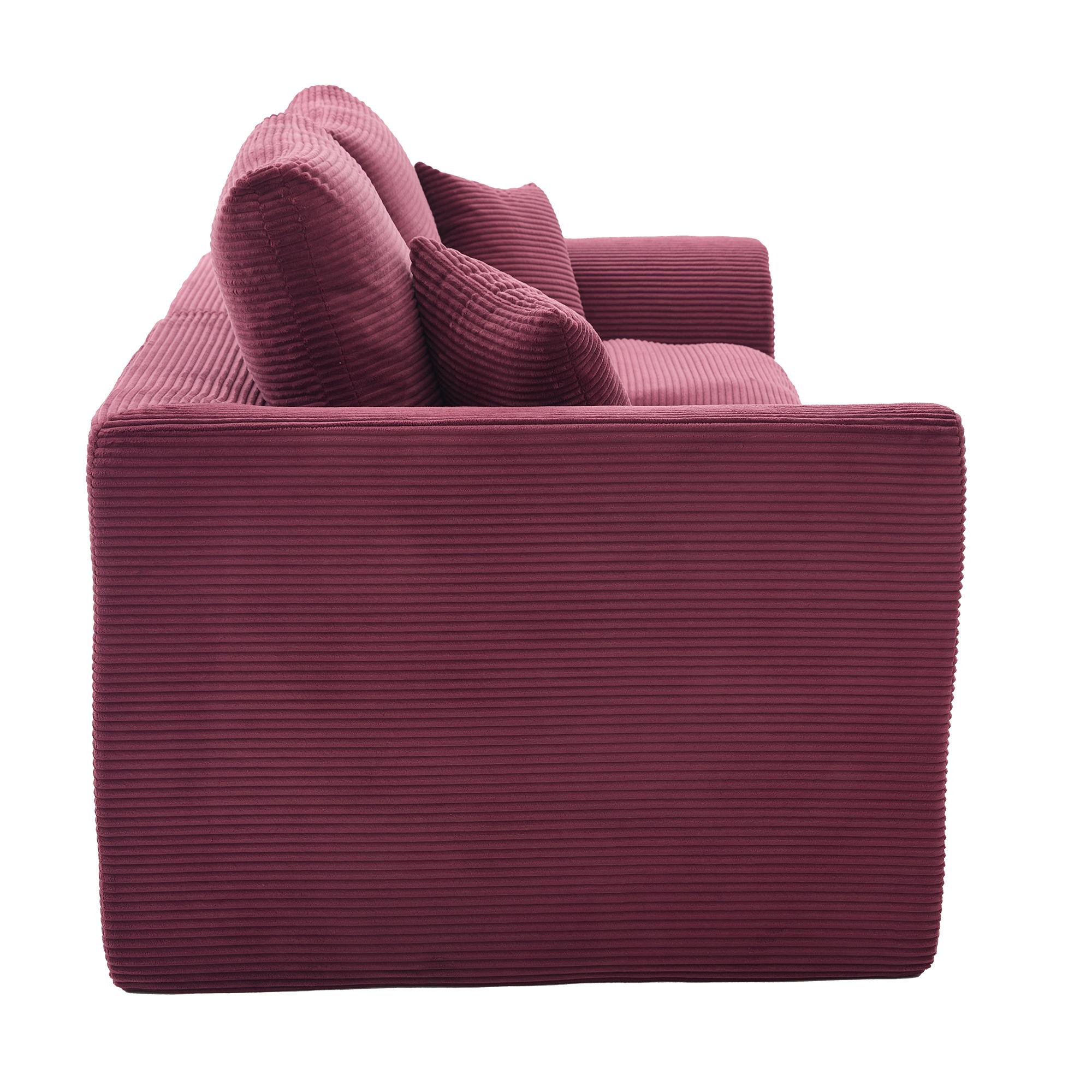 Eyisean 80.3" Corduroy Modern Modular Sectional Sofa, Comfy Loveseat Cloud Couch with Curved Armrest & Removable Cushion Covers, 2 Seater Upholstered Lounge Sofa for Living Room, No Assembly Required