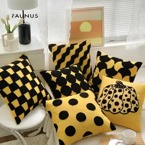 Trendy pumpkin embroidered pillowcase, cute plush toy sofa cushion cover, soft and three-dimensional side-sleeping pillowcase