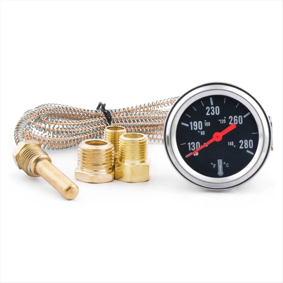 2inch 52MM Mechanical 12V Water Temp Gauge 50-140℃/130-280℉ Water Temperature Gauge Car Meter with Sensor