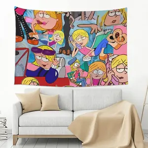 A 90s-style collage backdrop, using the Lizzy Pink color scheme, suitable for various decorations in the living room or bedroom
