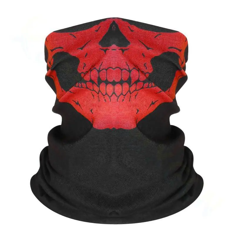 1 skull half mask red