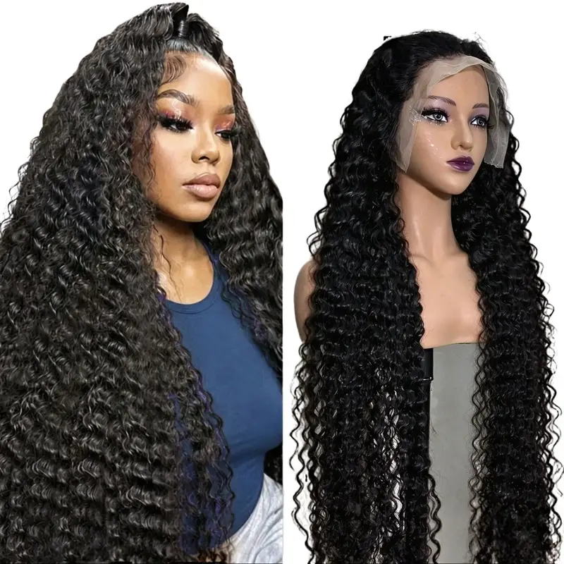 [30 inch only $129]DROSUUD 30 Inch Lace Front Wigs Human Hair Deep Wave 13x6 HD Lace Frontal Wigs Human Hair 12A Pre Plucked Deep Wave Frontal Wig for Women Wigs Human Hair Natural Hairline