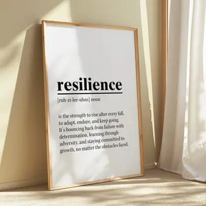 [UNFRAMED POSTER] Resilience Definition Poster, Motivational Wall Art with Quotes, Gym Motivation Print, Cool Office Decor, Modern Gift for Him or Her