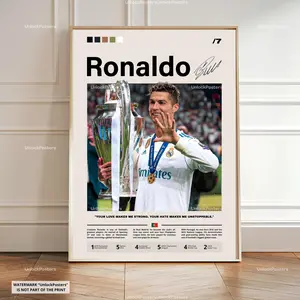 [Sale Up to 45%] CR 7 Poster, Ballon d'Or Winner,Football Print, Portuguese Football Wall Art