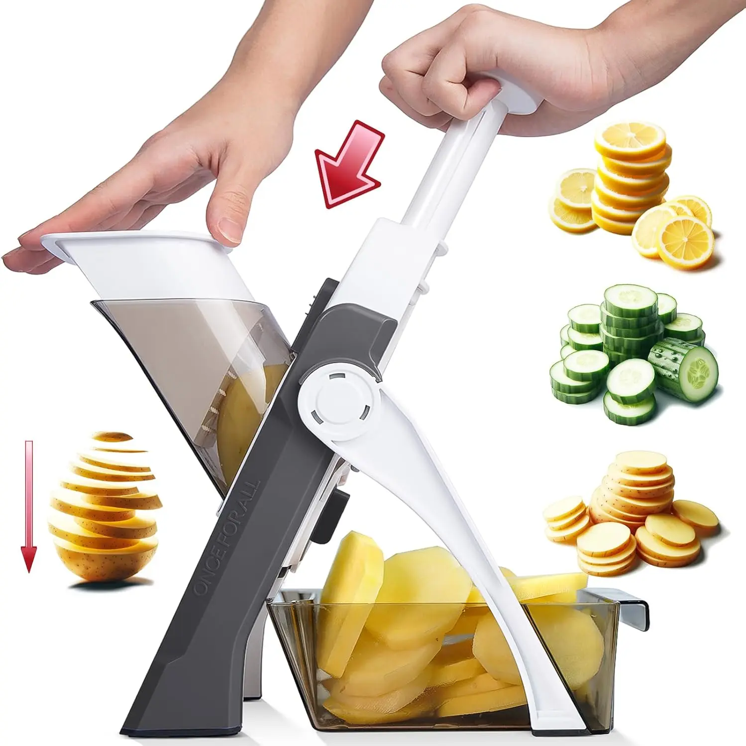 ALL Safe Mandoline Slicer For Kitchen, Professional Vegetable Slicer For Food Potato Slices, Thickness Adjustable 0.1-8 mm Kitchen Artifact Fast Meal Prep