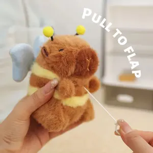 4.5" Bee Capybara | Wing-Flapping, Shake to Squeak, Adorable Keychain,Syuffed Animal plush, Gift for Boys&Girls, Couples, adults,  kids