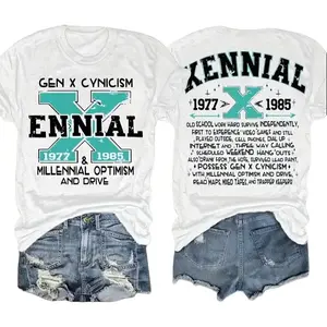 Xennial Gen X & Millennial Nostalgia 100% Cotton T-Shirt, Retro Generation Tee,summerwins