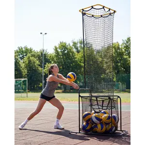 9 FT Volleyball Setter Training Net with Locking Wheels, 5‑Position Angle & Height Adjustment, Portable for Indoor/Outdoor, Easy Setup