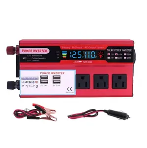 Ultimate Vehicle Power Inverter DC 12V to 110V AC with 3 AC Sockets 4 USB Fast Charging Ports 5000W Peak Portable Car Charger for Outdoor Travel Camping RV Truck Daily Emergency Use