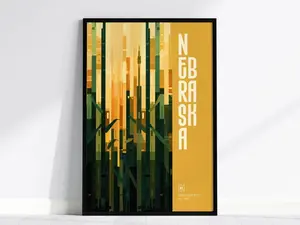 Nebraska Cornhusker State Poster | State Wall Art Print