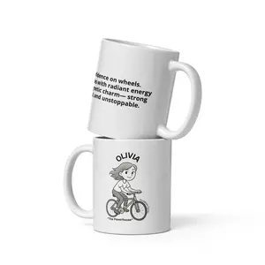 Olivia, "The Powerhouse" White glossy mug