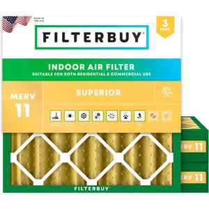 Filterbuy 16x16x4 Air Filter (3-Pack), Pleated MERV 11 Allergen Defense HVAC AC Furnace Air Filters (Actual Size: 15.50 x 15.50 x 3.75 Inches)