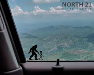 Bigfoot Car Decal, Easter Egg SUV Decal, Bigfoot and Alien, Alien Car Decal, Wrangler Sticker Sasquatch Easter Egg, SUV Bigfoot Alien, Alien