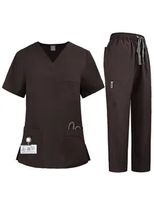 Uniforms Women Scrub Set Solid Nurse Beauty Salon Workwear Clinical Scrubs Top Pants Sets Spa Doctor Nursing Clinical Suit Womenswear
