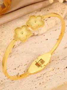 Elegant Flower Design Bangle, Fashionable Bangle for Women & Girls, Trendy All-match & Exquisite Jewelry for Birthday Gift, Trendy Bangles