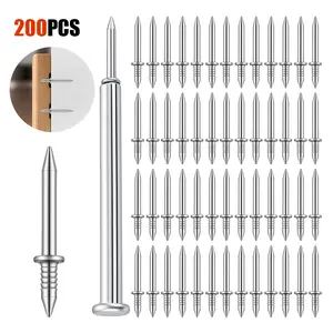 LOZLIN 200PCS Invisible Double-Headed Nails for Wall Mounting on Baseboard Door Panel Mirror Photo Frame No Tools Needed Easy Installation Self Drilling Screws Anchor Screws