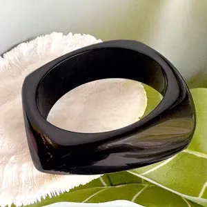 Black Bangle - Smooth Finish, Round Design, Simple and Elegant Style
