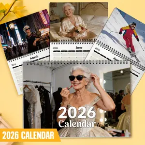 1pc Only Grans 2026 Monthly Wall Calendar Spiral Bound Planner Cute and Fun Aesthetic Design, Bright Colors, Coated Paper, English Version, January to December