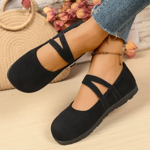 Women's Mary Jane Ballet Flats, Comfortable Fashion Design, Perfect Casual Wear, Ideal Gift for Her, Stylish Low-Heel Shoes