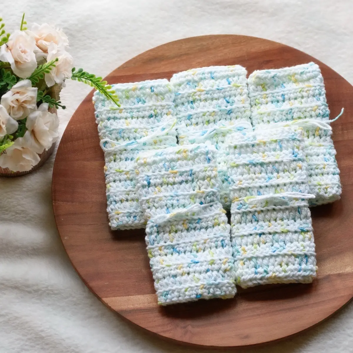 100% Cotton dishcloths handmade Cleaning Kitchen Absorbent