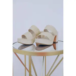 Trendy Texture Raffia Platform Sandal