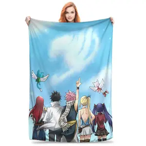 Fairy Tail Blanket Flannel  Super Soft Throw Blankets for Outdoor Travel Bedspread  Warm Haven Textiles