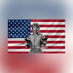 Chuck Norris American Flag Tapestry, RIP Tribute Wall Hanging, Vintage Action Movie Decor, Bedroom Living Room Wall Art, Large Fabric Poster