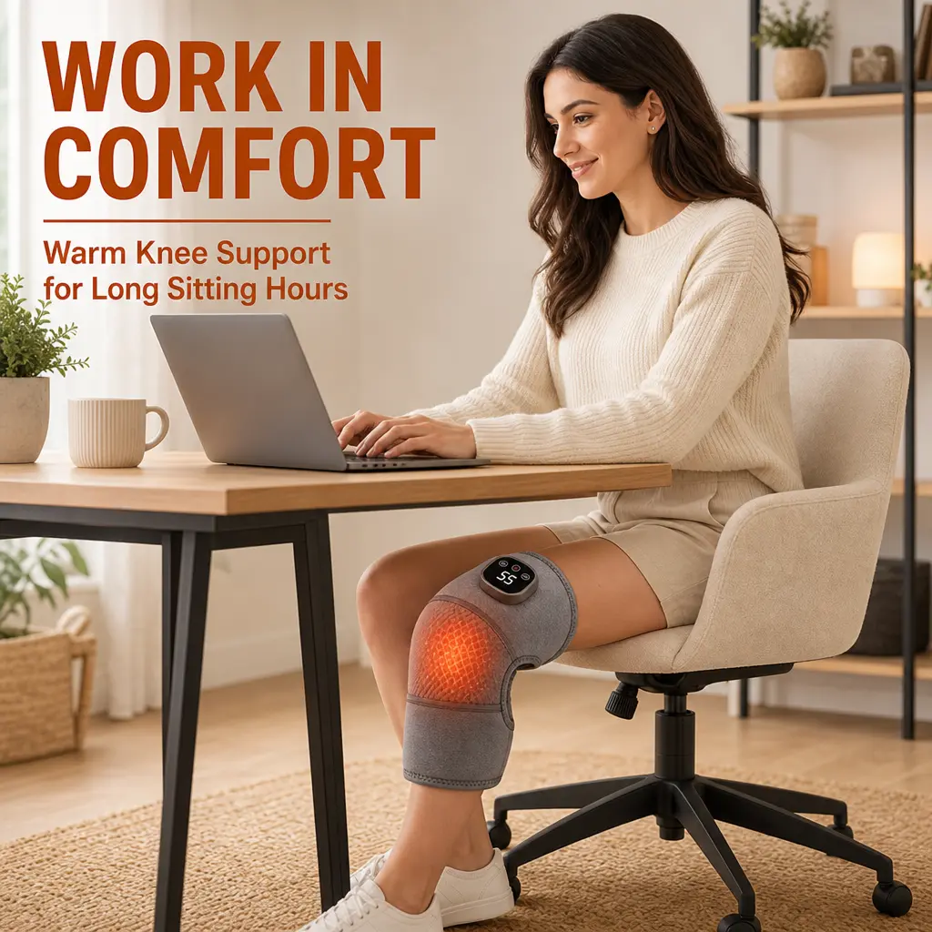 Three-in-one wireless knee and shoulder pain relief device with heating and vibration, 3 temperature settings, and 3 vibration modes; rechargeable battery; suitable for relieving joint pain, elbow, shoulder, and knee pain; an ideal gift for seniors.