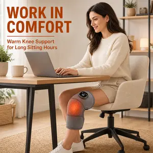 Three-in-one wireless knee and shoulder pain relief device with heating and vibration, 3 temperature settings, and 3 vibration modes; rechargeable battery; suitable for relieving joint pain, elbow, shoulder, and knee pain; an ideal gift for seniors.