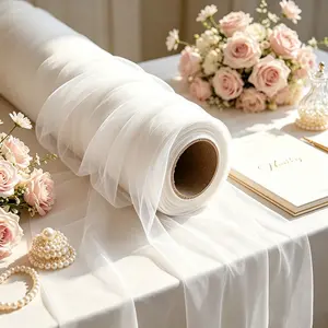 1pc Sheer Curtain Decorative Fabric, Ideal for Outdoor Courtyard, Wedding Ceremony, Wedding Party Decorations, Restaurant Table, Valentine's Day, Party Decoration