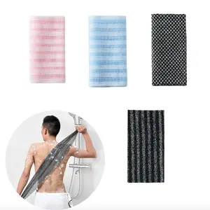 Double-Sided Exfoliating Body Brush, Body Scrubber & Bath Towel - Grid Stripe Design for Deep Cleansing & Back Massage, Spa Tool for Men & Women, Exfoliating Bath Washcloth