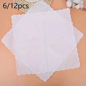 6/12 Pack Handkerchiefs, Soft Handkerchiefs Pocket Square, Unisex, for Daily Use & Parties Weddings, The Perfect Gift