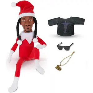 Christmas Elf Plush Doll Handmade Elf Hip Hop Doll Christmas Party Family Holiday Decorations(Red)