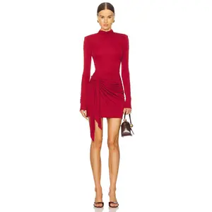Cinq a Sept Mini Long Sleeve Johnson Dress in Rosewood