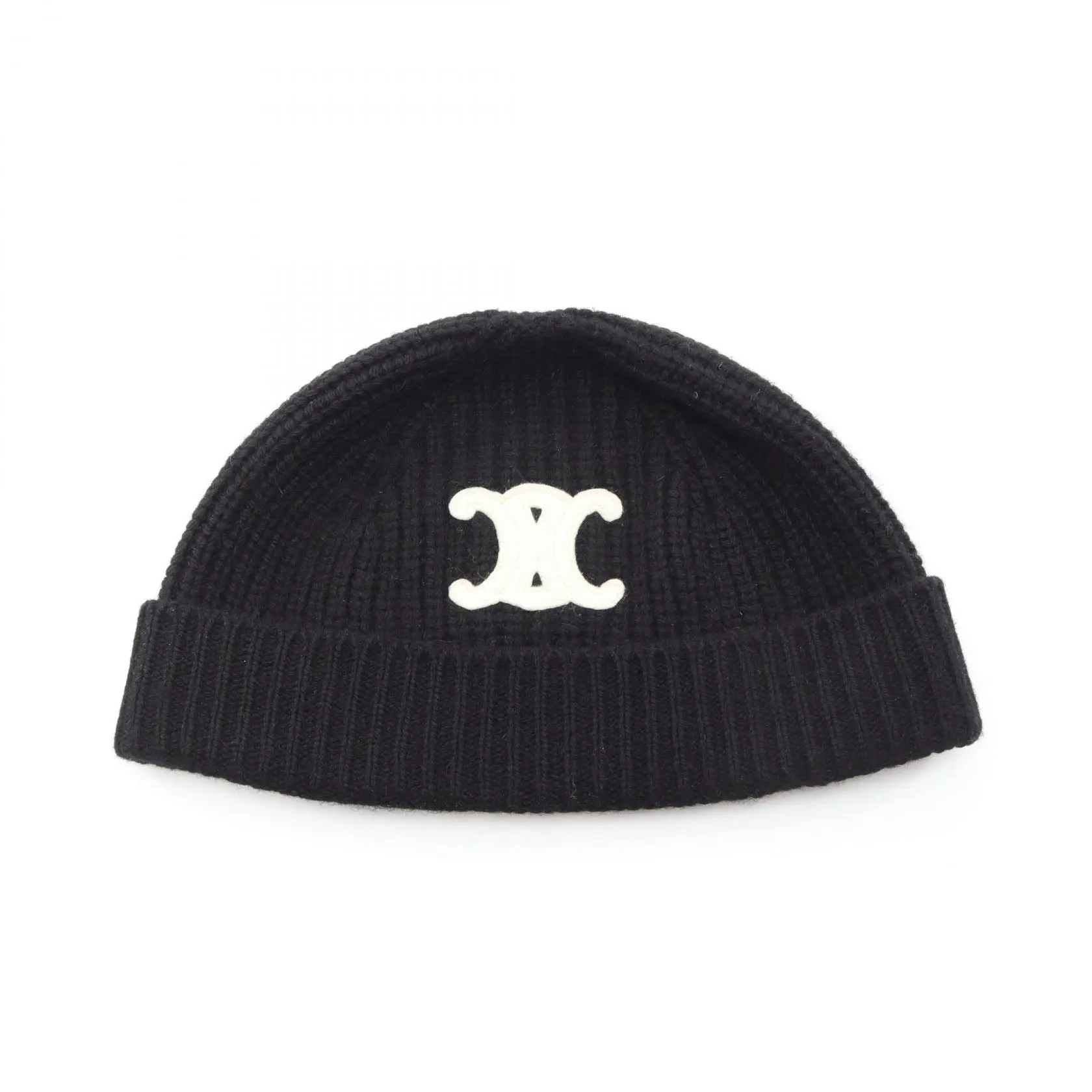 Pre-owned Celine Cashmere Small Leather Goods Trionf Knit Cap