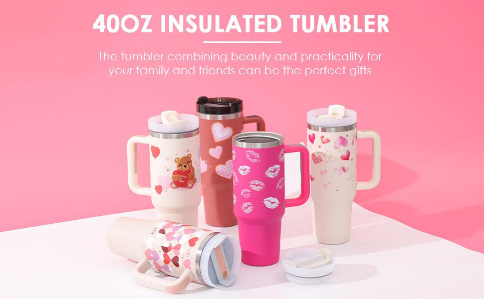 🥤💖 HydraGrip 40oz Insulated Tumbler – Spill-Proof Travel Mug for Every Day