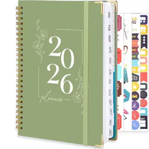 2026 Planner, Weekly and Monthly Notebook, January 2026 - December 2026, Calendar Planner A5 with Tabs, Inner Pocket for Home School Office Supplies