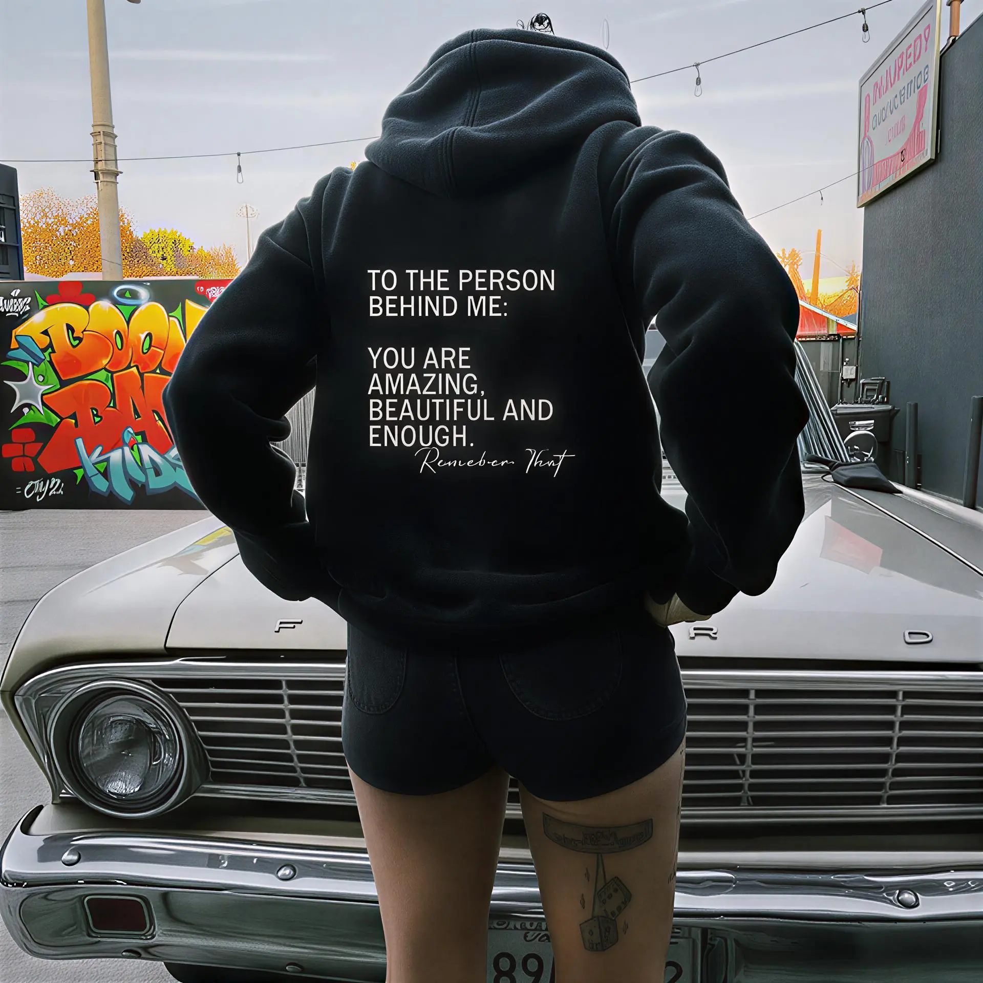 TO THE PERSON BEHIND ME Hoodie, Tshirt, Sweatshirt, Aesthetic Tatoo Outfits, Streetwear Style, Retro Vintage Y2k Women Graphic Tees