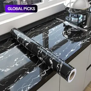 Marble Pattern Self-adhesive Wallpaper, Waterproof Oil-proof Wallpaper, Decorative Wallpaper for Kitchen Countertop Cabinet Shelf Decor, Modern, Marble Backsplash Wallpaper